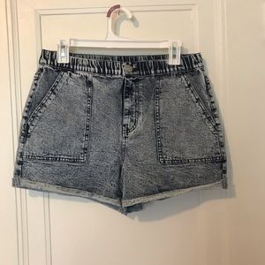 Acid Washed High Waist Shorts
